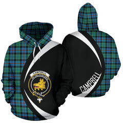 Campbell of Cawdor Ancient Tartan Crest Hoodie - Circle Style