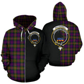 MacDonnell of Glengarry Modern Tartan Crest Zipper Hoodie - Half Of Me Style