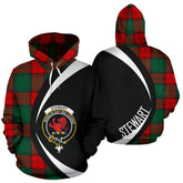 Stewart Atholl Modern Tartan Crest Hoodie - Circle Style
