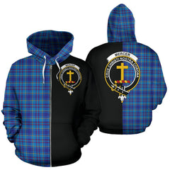 Mercer Modern Tartan Crest Zipper Hoodie - Half Of Me Style