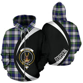 Gordon Dress Modern Tartan Crest Zipper Hoodie - Circle Style