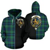 Graham of Menteith Ancient Tartan Crest Zipper Hoodie - Half Of Me Style