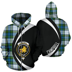 Campbell Dress Tartan Crest Zipper Hoodie - Circle Style