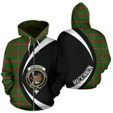 MacKinnon Hunting Modern Tartan Crest Zipper Hoodie - Circle Style