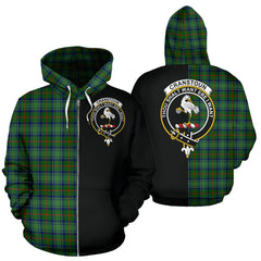 Cranstoun Tartan Crest Zipper Hoodie - Half Of Me Style