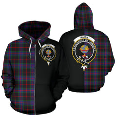 Nairn Tartan Crest Zipper Hoodie - Half Of Me Style