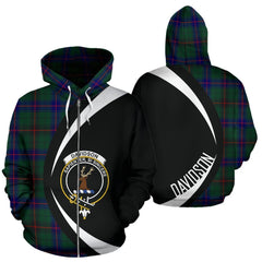 Davidson Modern Tartan Crest Zipper Hoodie - Circle Style