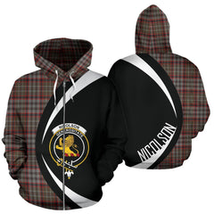 Nicolson Hunting Weathered Tartan Crest Zipper Hoodie - Circle Style