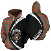 MacKinnon Ancient Tartan Crest Zipper Hoodie - Circle Style
