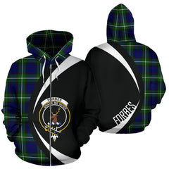 Forbes Modern Tartan Crest Zipper Hoodie - Circle Style