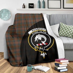 Kennedy Weathered Tartan Crest Blanket - 3 Sizes