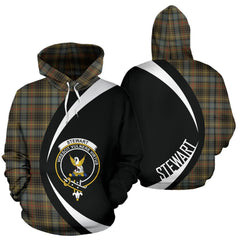 Stewart Hunting Weathered Tartan Crest Hoodie - Circle Style