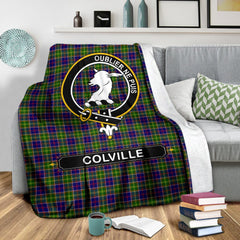 Colville Family Tartan Crest Blanket - 3 Sizes