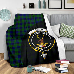 Keith Modern Tartan Crest Blanket - 3 Sizes