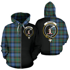 MacRae Hunting Ancient Tartan Crest Zipper Hoodie - Half Of Me Style