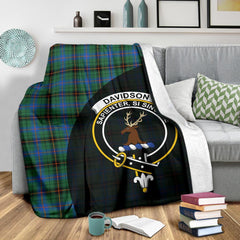 Davidson Ancient Tartan Crest Blanket Wave Style
