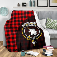 Cunningham Modern Tartan Crest Blanket Wave Style