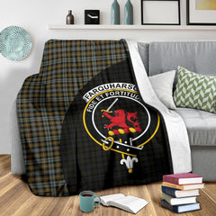 Farquharson Weathered Tartan Crest Blanket Wave Style