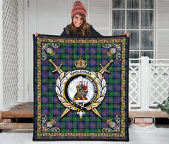 MacLennan Ancient Tartan Crest Premium Quilt - Celtic Thistle Style SP