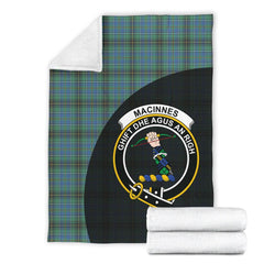 MacInnes Ancient Tartan Crest Blanket Wave Style