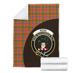 Ross Ancient Tartan Crest Blanket Wave Style