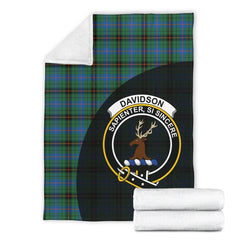 Davidson Ancient Tartan Crest Blanket Wave Style