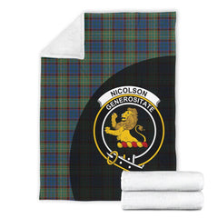 Nicolson Hunting Ancient Tartan Crest Blanket Wave Style