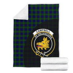 Campbell Modern Tartan Crest Blanket Wave Style