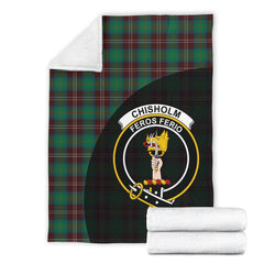 Chisholm Hunting Ancient Tartan Crest Blanket Wave Style