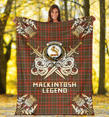 MacKintosh Hunting Weathered Tartan Gold Courage Symbol Blanket - SP