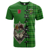 Galloway Tartan T-shirt - Lion Rampant And Celtic Thistle Style