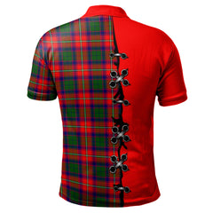 Hopkirk Tartan Polo Shirt - Lion Rampant And Celtic Thistle Style