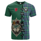 Inglis Ancient Tartan T-shirt - Lion Rampant And Celtic Thistle Style
