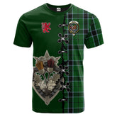 Innes Hunting Tartan T-shirt - Lion Rampant And Celtic Thistle Style
