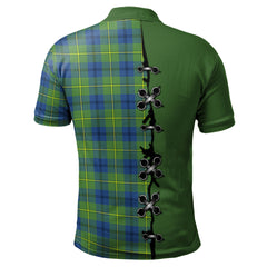 Johnstone Ancient Tartan Polo Shirt - Lion Rampant And Celtic Thistle Style