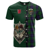 Leslie Hunting Tartan T-shirt - Lion Rampant And Celtic Thistle Style