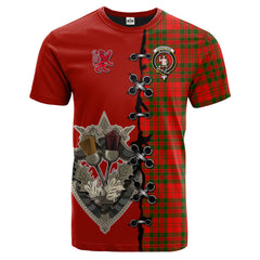 Livingston Modern Tartan T-shirt - Lion Rampant And Celtic Thistle Style