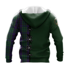Lumsden Green Tartan Hoodie - Lion Rampant And Celtic Thistle Style