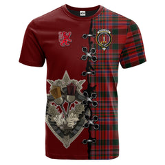 MacAlister Tartan T-shirt - Lion Rampant And Celtic Thistle Style