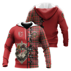 MacAlister Modern Tartan Hoodie - Lion Rampant And Celtic Thistle Style