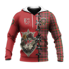 MacAlister Modern Tartan Hoodie - Lion Rampant And Celtic Thistle Style
