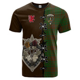 MacAlister of Glenbarr Hunting Tartan T-shirt - Lion Rampant And Celtic Thistle Style
