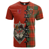MacAulay Ancient Tartan T-shirt - Lion Rampant And Celtic Thistle Style