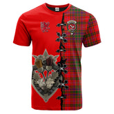 MacDougall Modern Tartan T-shirt - Lion Rampant And Celtic Thistle Style