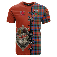 MacDuff Ancient Tartan T-shirt - Lion Rampant And Celtic Thistle Style