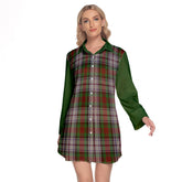 MacDuff Dress Tartan Women's Lapel Shirt Dress With Long Sleeve