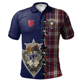 MacFarlane Dress Tartan Polo Shirt - Lion Rampant And Celtic Thistle Style