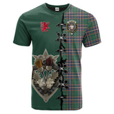 MacFarlane Hunting Ancient Tartan T-shirt - Lion Rampant And Celtic Thistle Style