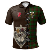 MacFie Hunting Tartan Polo Shirt - Lion Rampant And Celtic Thistle Style
