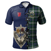 MacInnes Dress Tartan Polo Shirt - Lion Rampant And Celtic Thistle Style